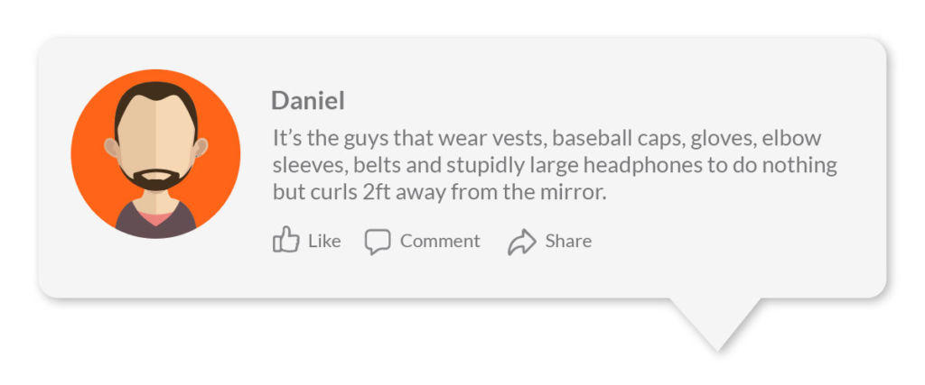 This is an image of a social media post about gym posers.
